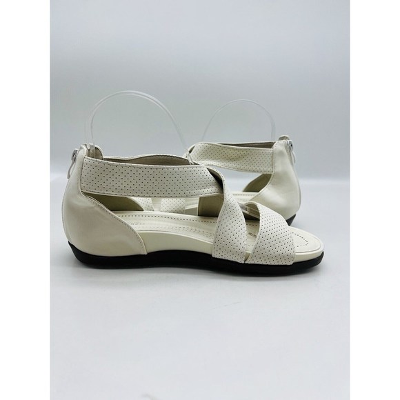 ALEXIS Bendel Women's Daere Perforated Crisscross Sandals - White, Size US 7.5M - Picture 7 of 8